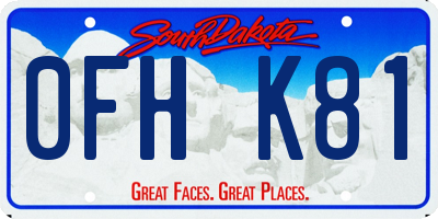 SD license plate 0FHK81