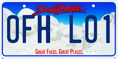 SD license plate 0FHL01