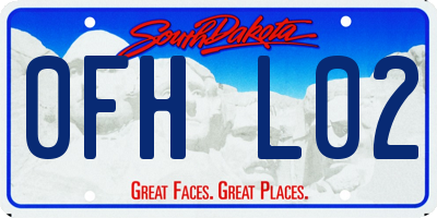 SD license plate 0FHL02