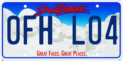 SD license plate 0FHL04