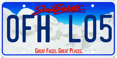 SD license plate 0FHL05