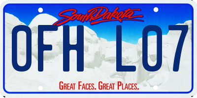 SD license plate 0FHL07