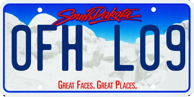 SD license plate 0FHL09