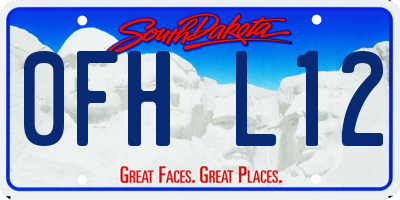 SD license plate 0FHL12