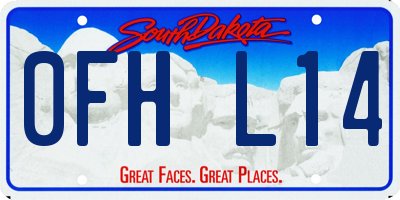 SD license plate 0FHL14