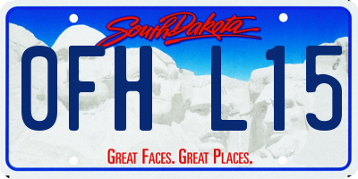 SD license plate 0FHL15