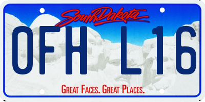 SD license plate 0FHL16