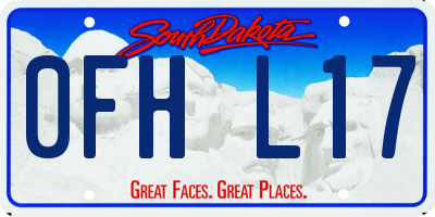 SD license plate 0FHL17