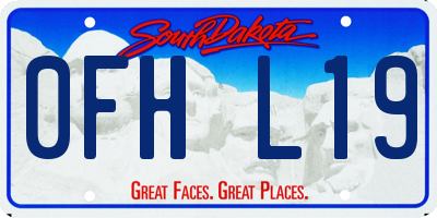 SD license plate 0FHL19