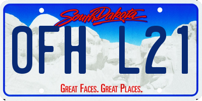 SD license plate 0FHL21