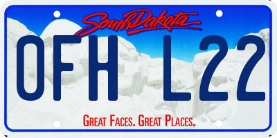 SD license plate 0FHL22
