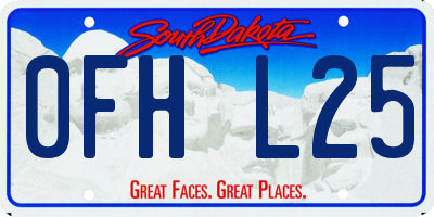SD license plate 0FHL25