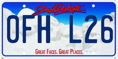 SD license plate 0FHL26