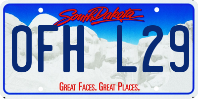 SD license plate 0FHL29