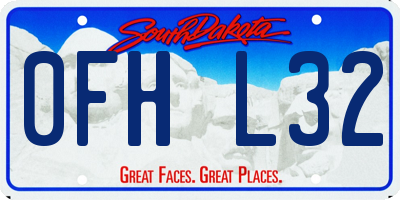 SD license plate 0FHL32
