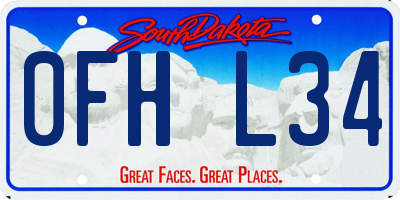 SD license plate 0FHL34