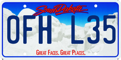 SD license plate 0FHL35