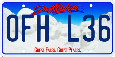 SD license plate 0FHL36