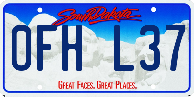 SD license plate 0FHL37