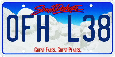 SD license plate 0FHL38