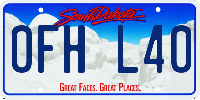SD license plate 0FHL40