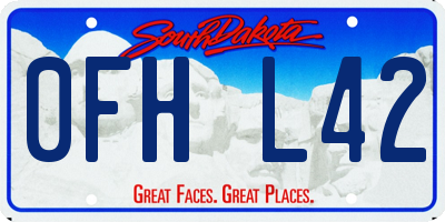 SD license plate 0FHL42