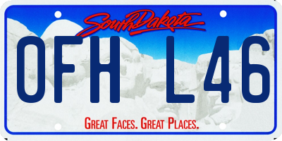 SD license plate 0FHL46