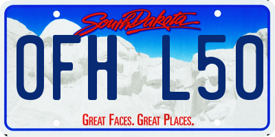 SD license plate 0FHL50