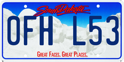 SD license plate 0FHL53