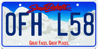 SD license plate 0FHL58