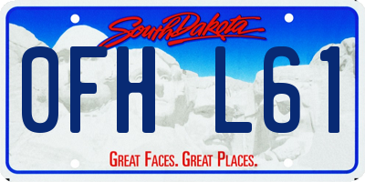 SD license plate 0FHL61