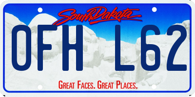 SD license plate 0FHL62