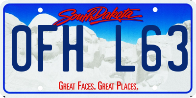 SD license plate 0FHL63