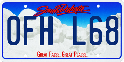 SD license plate 0FHL68