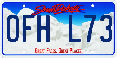 SD license plate 0FHL73