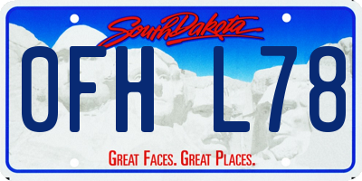 SD license plate 0FHL78