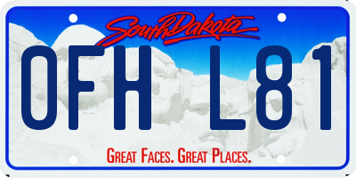 SD license plate 0FHL81