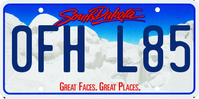 SD license plate 0FHL85