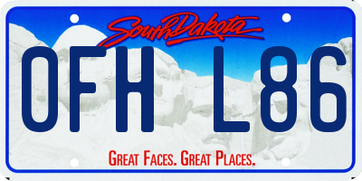 SD license plate 0FHL86
