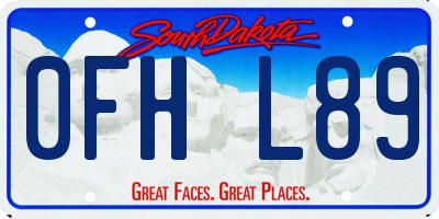 SD license plate 0FHL89
