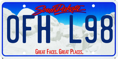 SD license plate 0FHL98