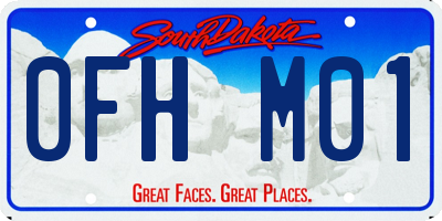 SD license plate 0FHM01