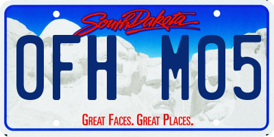 SD license plate 0FHM05