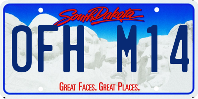SD license plate 0FHM14