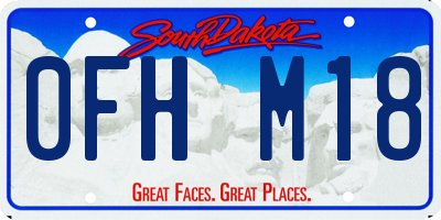 SD license plate 0FHM18
