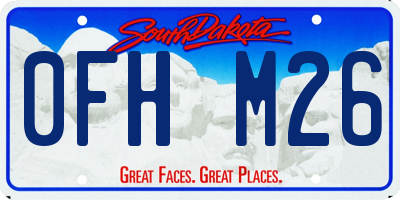 SD license plate 0FHM26
