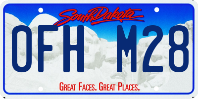 SD license plate 0FHM28