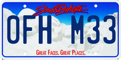 SD license plate 0FHM33