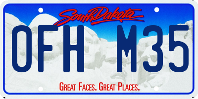 SD license plate 0FHM35