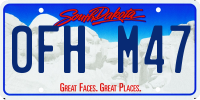 SD license plate 0FHM47